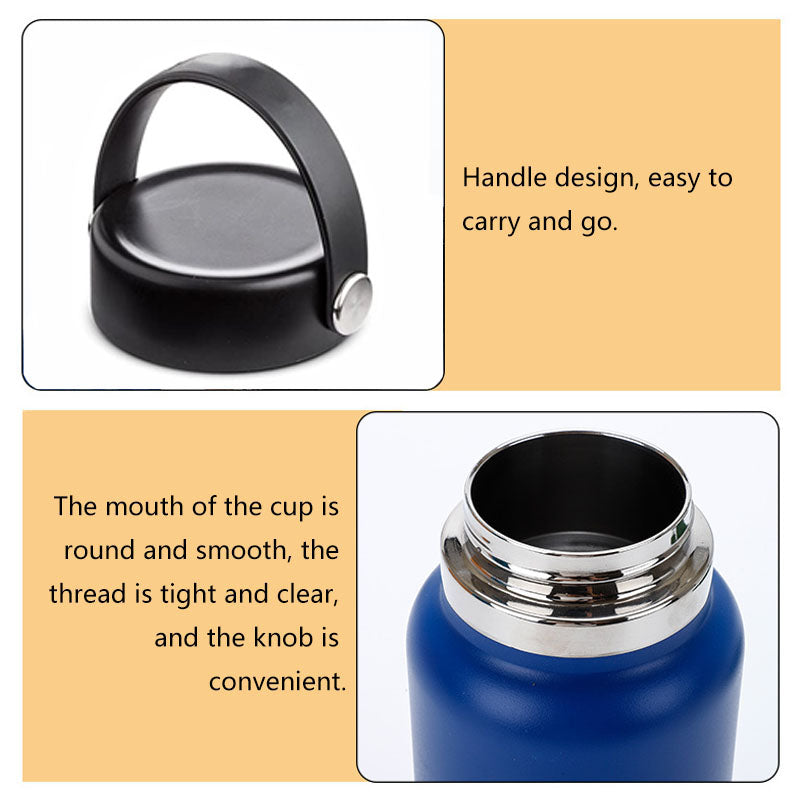 Stainless Steel Thermos Cup Wide Mouth Water Bottle for Outdoor Travel-Blue