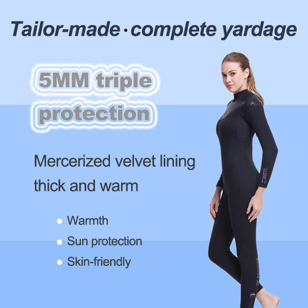 Adore 5MM SCR One-Piece Warm Wetsuit Surfing Suit Long Sleeve Swimsuit For Men-WDS4132-Black