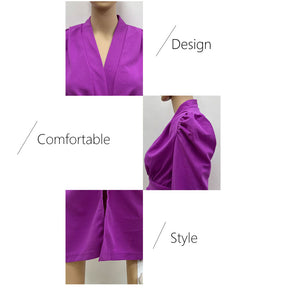 Lookbook Womens Long Sleeved V Neck Wrap Dress Ruched Bodycon for Party