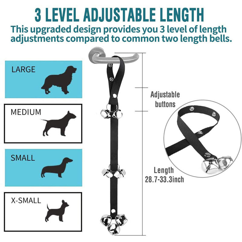 2Packs Dog Doorbells Pets Outgoing Alarm Bell Adjustable Training Duide Dog Bell