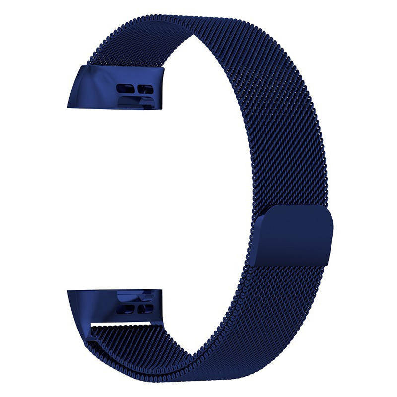For Fitbit Charge 3 Wristband Milanese Replacement Stainless Steel Watch Band-Blue