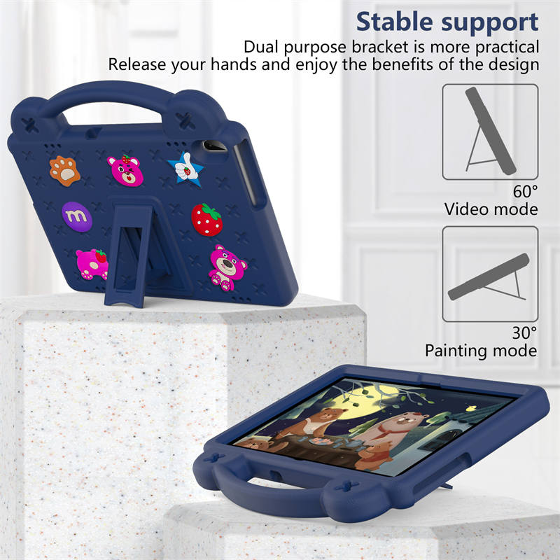 Strawberry Tablet Case with Handle Shoulder Strap for Huawei MediaPad T5 10.1 inch Tab P10-NavyBlue