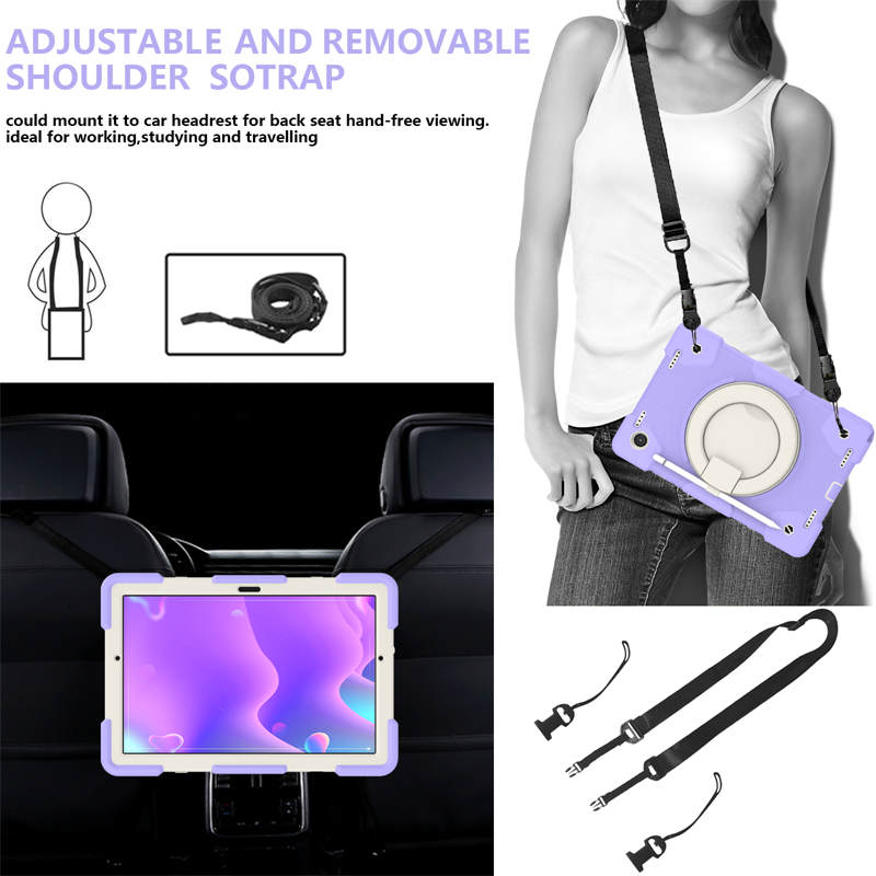 Tab A 8 X200/X205 Samsung Tablet Case with 360¡ãSwivel Stand-Taro Purple