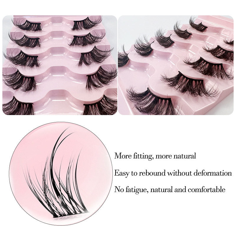 Half Lashes Natural Looking Cat Eye Fluffy 3D Curly False Eyelashes-32