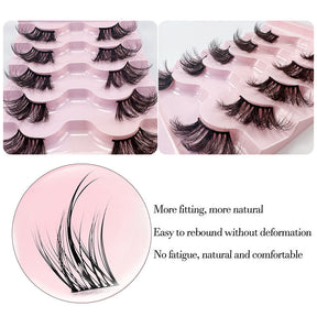 Half Lashes Natural Looking Cat Eye Fluffy 3D Curly False Eyelashes-33