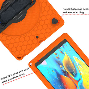 iPad Case With Handle Stand Shoulder Strap for iPad7/iPad8/iPad9 10.2/iPad10.5-OrangeBlack