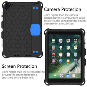 Hive iPad Case For iPad Pro/Air 10.5/iPad 10.2 Durable Stand Cover With Shoulder Strap-BlackBlue