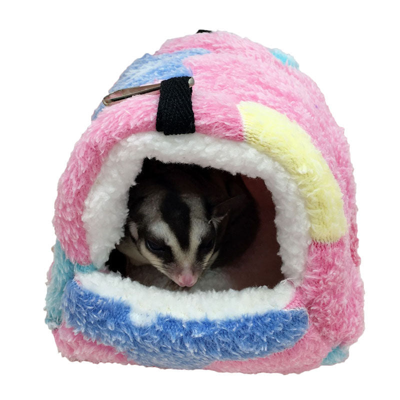 Warm Hamster Plush Bed Hanging Hammock Nest-StarfishPink