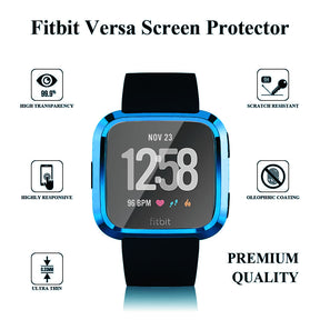 For Fitbit Versa Electroplated TPU Watch Case -Blue