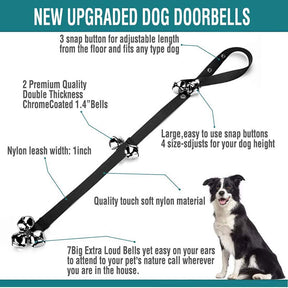 2Packs Dog Doorbells Pets Outgoing Alarm Bell Adjustable Training Duide Dog Bell