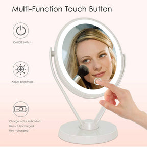 Double Sided 1x/7x Magnification LED Makeup Mirror-White