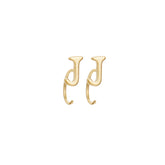 Alphabet Letter Earrings Personalized Initial Stud for Ladies Girls-J