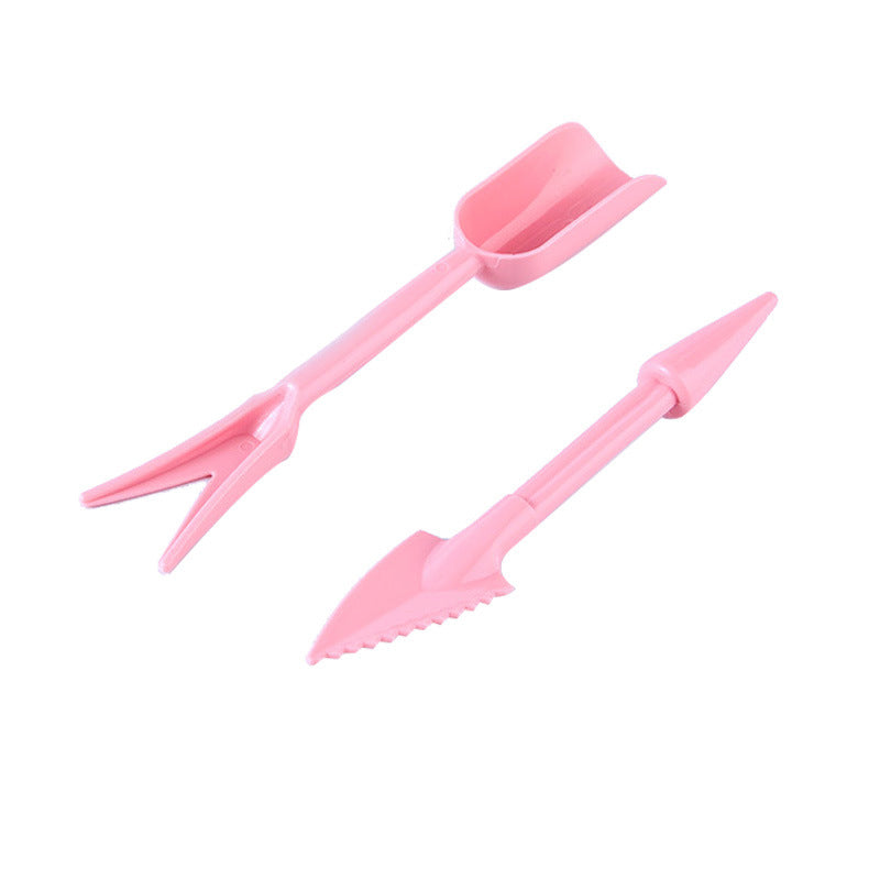 2 Packs Succulent Transplanting Miniature Fairy Planting Mini Garden Hand Tools Set for Gardening Plant Care -Pink