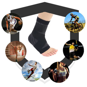 2Packs Strong Ankle Brace Sports Protection Adjustable Unisex Compression Ankle Support-Black