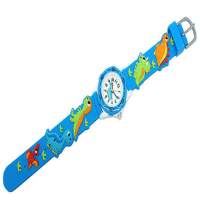 Kids Watch 3D Cute Dinosaur Waterproof Watchess-Blue