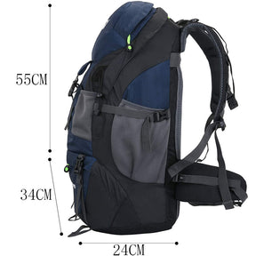 50L Hiking Backpack Waterproof Lightweight Suitable for Outdoor Camping Travel-Navy Blue