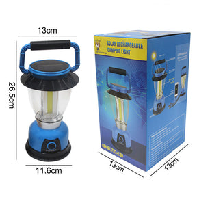 Solar LED Camping Light Dimmable Water-Resistant Lantern for Emergency-Blue