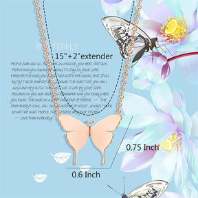 Dainty Butterfly Pendant Necklaces for Women-Silver