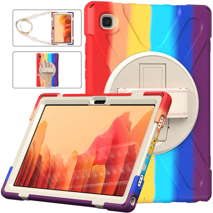 Samsung Tablet Case With Pencil Stand+Rotating Stand+Shoulder Strap For Tab A7 10.4 T500/T505/T507/T505N-Red