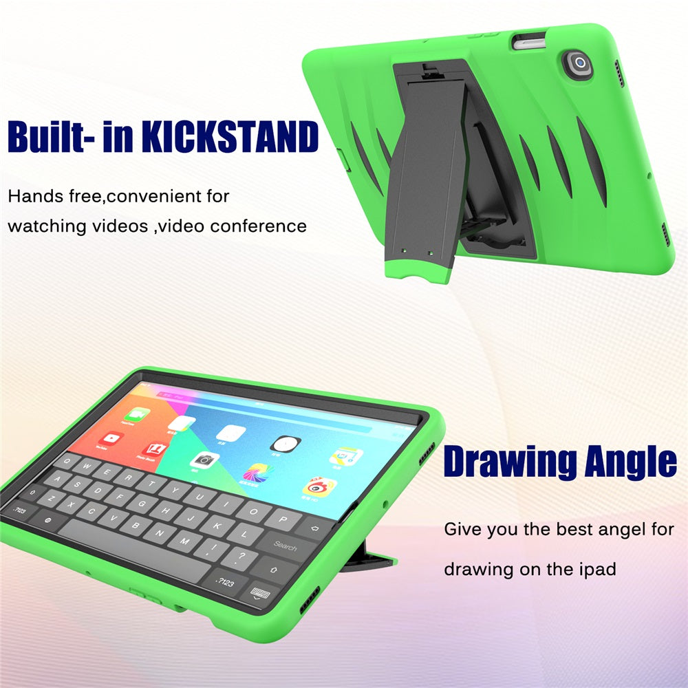 Shock Wave Kickstand Case Anti-Fall Protection For Samsung Tab S5E 10.5 T720/T725(2019)-Green