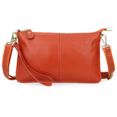 Leather Clutch Small Envelope Crossbody Bags for Women-Orange