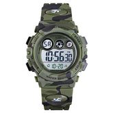 Kids Digital Sport Watches Outdoor Shockproof Military Child Watch-ArmyGreen