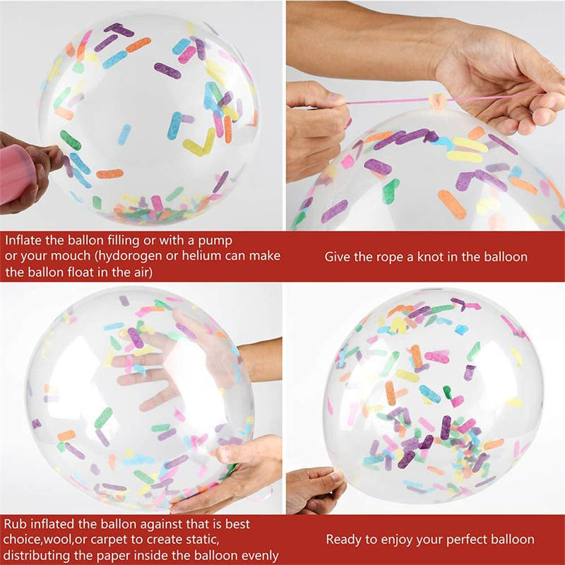 12 inch Party Balloon Birthday Balloons Sprinkles Confetti Balloon Pack - Ice Cream Sprinkle Balloons