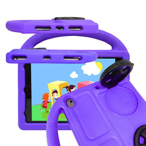 Wheel iPad Case For iPad 7/8/9 Air 3 Pro 10.5 inch Shockproof Stand Cover With Handle Stand-Purple
