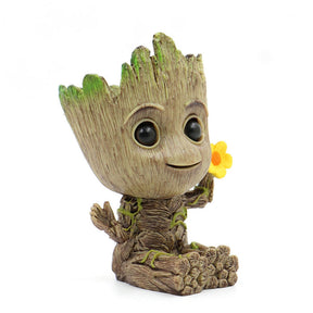 Aquarium Groot Fish Tank Decor Resin Crafts Ornaments-Flowerpot