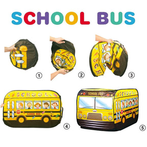 Kids Pop Up Play Tent Foldable for Indoor and Outdoor-School Bus