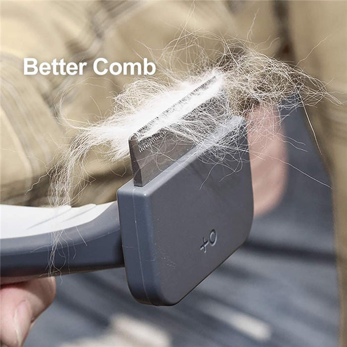 Cat Brush For Shedding And Grooming Pet Comb Easy to Hold-Gray