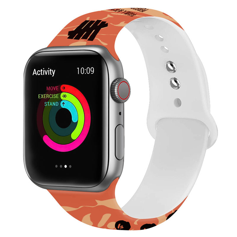 Street Fashion Printing Pattern Silicone Watchband for Apple Watch SE & Series 6/5/4/3/2/1-A6