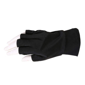 Unisex Half Finger Gloves Winter Stretchy Knit Fingerless Gloves in Common Size-Black- LYX-08065-1