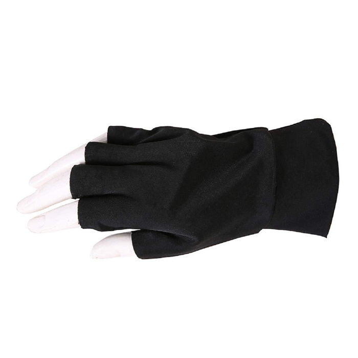 Unisex Half Finger Gloves Winter Stretchy Knit Fingerless Gloves in Common Size-Black- LYX-08065-1