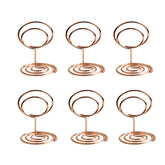 20 Pieces Mini Place Card Holders Table Number Stand Table Card Holder Wire Table Picture Photo Holder-Rose Gold-ring Shaped