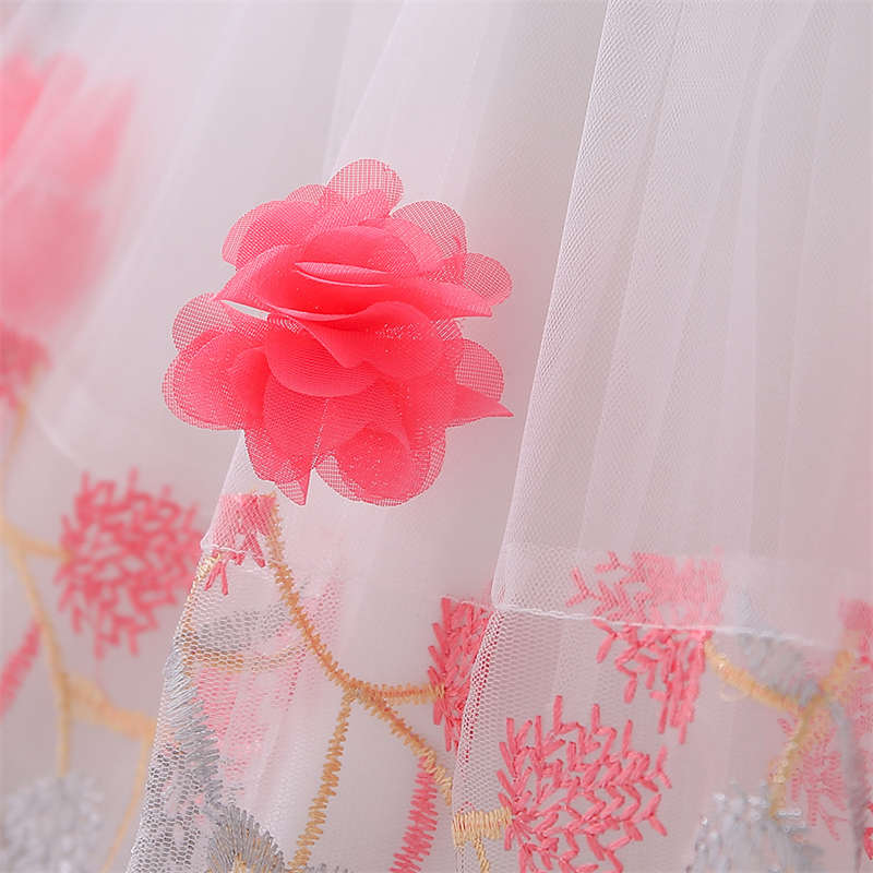 Toddler Pageant Flower Girl Lace Dress Little Girls Party Wedding Formal Dresses-WatermelonRed