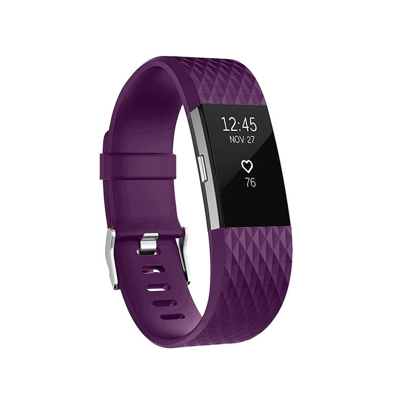 Silicone Replacement Strap Wrist Accessories For Fitbit Charge 2 -Purple