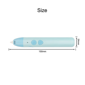 3D Printing Pen Child Safe Low Temperature with 3 Colors of PCL Filament-Blue