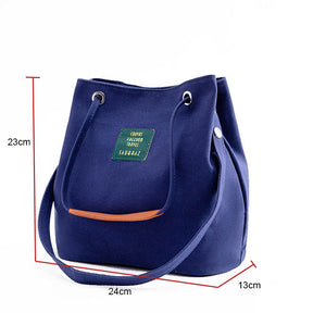 Womens Canvas Shoulder Bag Commuter Handbags-Blue