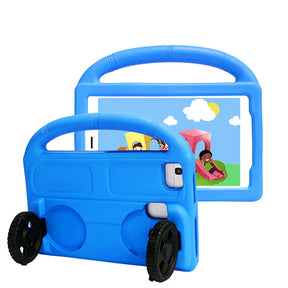 Wheel Samsung Tablet Tablet Case For 8.0inch Tab A 3 4 E/8.7inch Tab A7lite Shockproof Stand Cover With Handle Stand-Blue