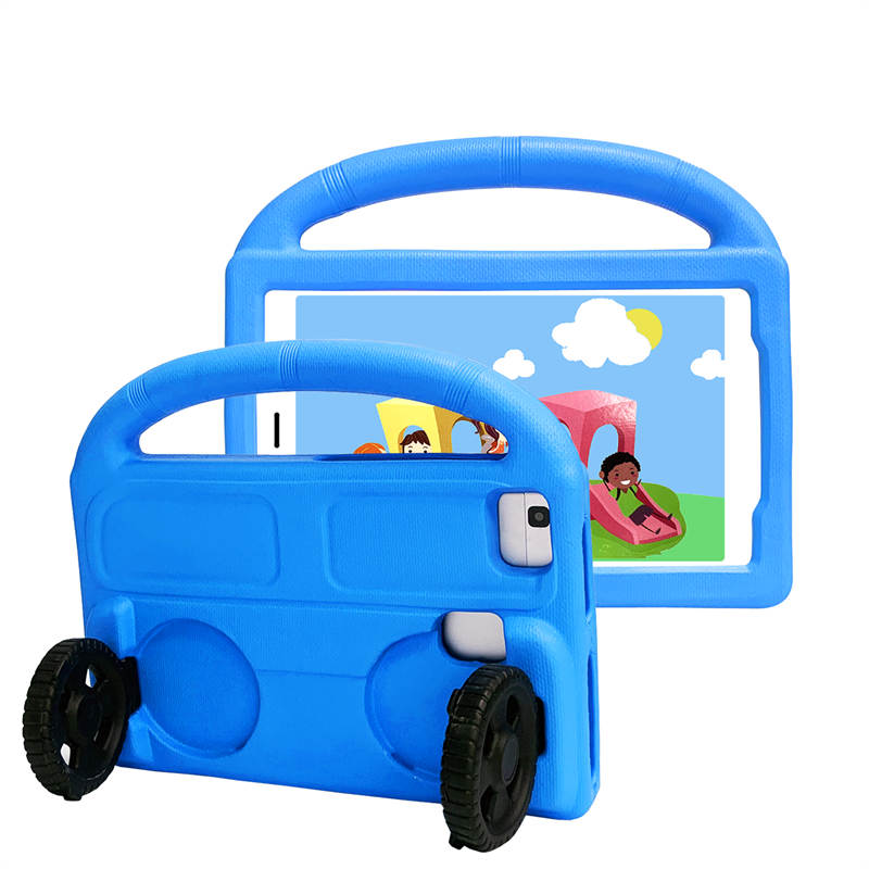 Wheel Samsung Tablet Tablet Case For 8.0inch Tab A 3 4 E/8.7inch Tab A7lite Shockproof Stand Cover With Handle Stand-Blue