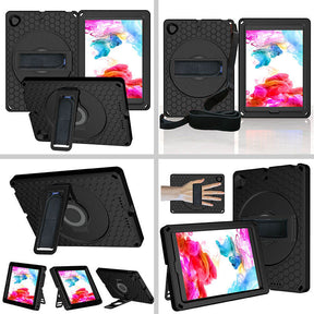 iPad Case With Handle Stand Shoulder Strap for iPad7/iPad8/iPad9 10.2/iPad10.5-Black