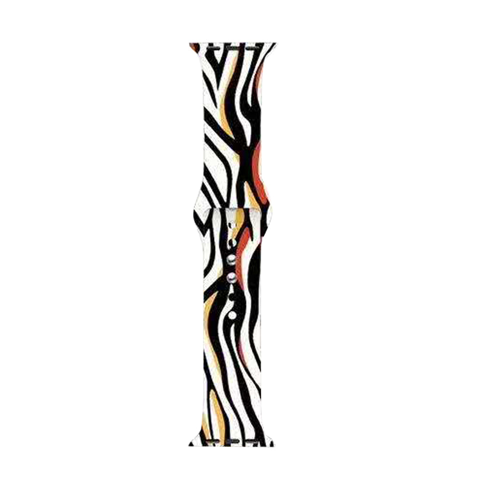 Color Printing Silicone Watch Band For Apple Watch SE/6/5/4/3/2/1(Zebra Pattern)