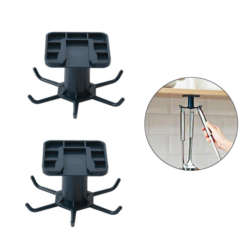 Home & Living2 Pack Under Cabinet Utensil Holder Hanger Hook for Kitchen and Bathroom -Blue