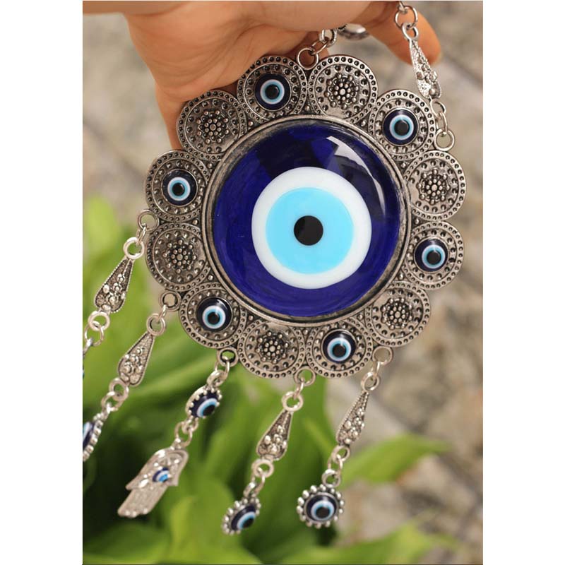 Blue Evil Eye with Hamsa Hand Protection Hanging Ornament