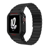 Magnetic Watch Band with Bumper Case Shockproof for Apple Watch-Black