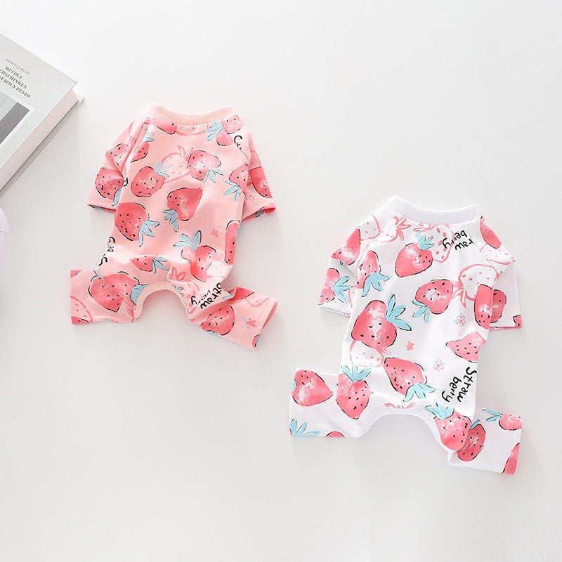 2 Pcs Puppy Pajamas Summer Breathable Cute 4 Legs Onesies for Small Dog