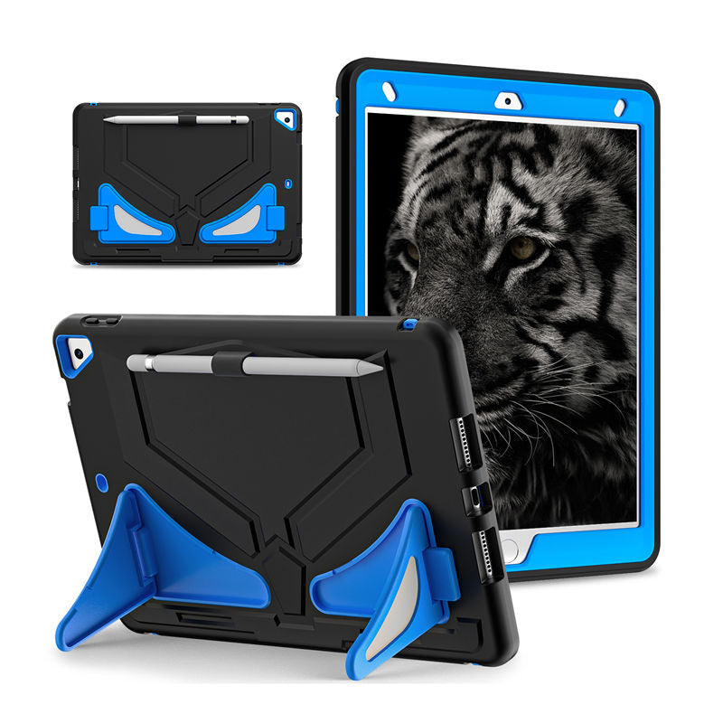 Tablet Case Kids Friendly with Pencil Holder for iPad 11 2020/2021/2022-BlackBlue