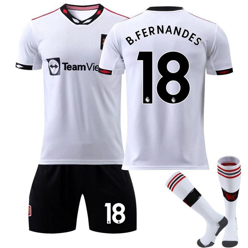FERNANDES #18 Manchester United Away Jersey 2022/23 Soccer Jersey Kit For Adult Kids