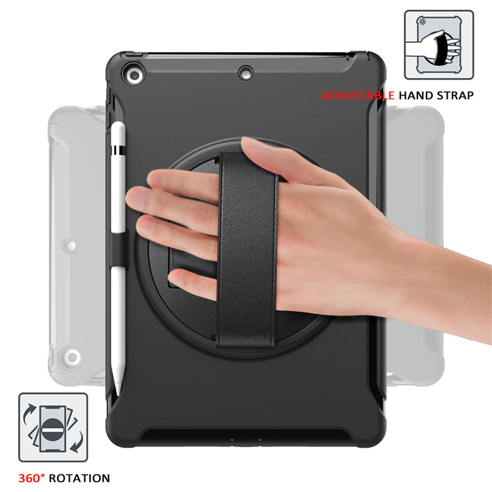 Spider Man 3-Layer Multi-Function Case With Pencil Holder For New iPad 10.2/2019 iPad 7-Black